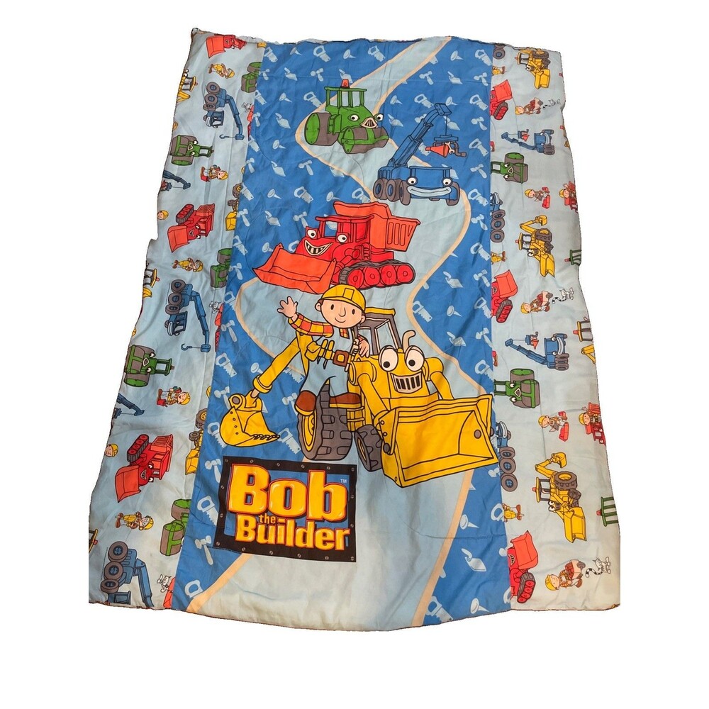 Vintage Bob the Builder Twin Bedding Lot – Comforter + Fitted Sheet – Y2K